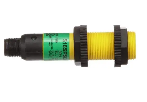 S18SP6DLQ Sensor, Photoelectric, Diffuse, 300mm Range, 10-30VDC, PNP, EZ-BEAM S18 Series 31176