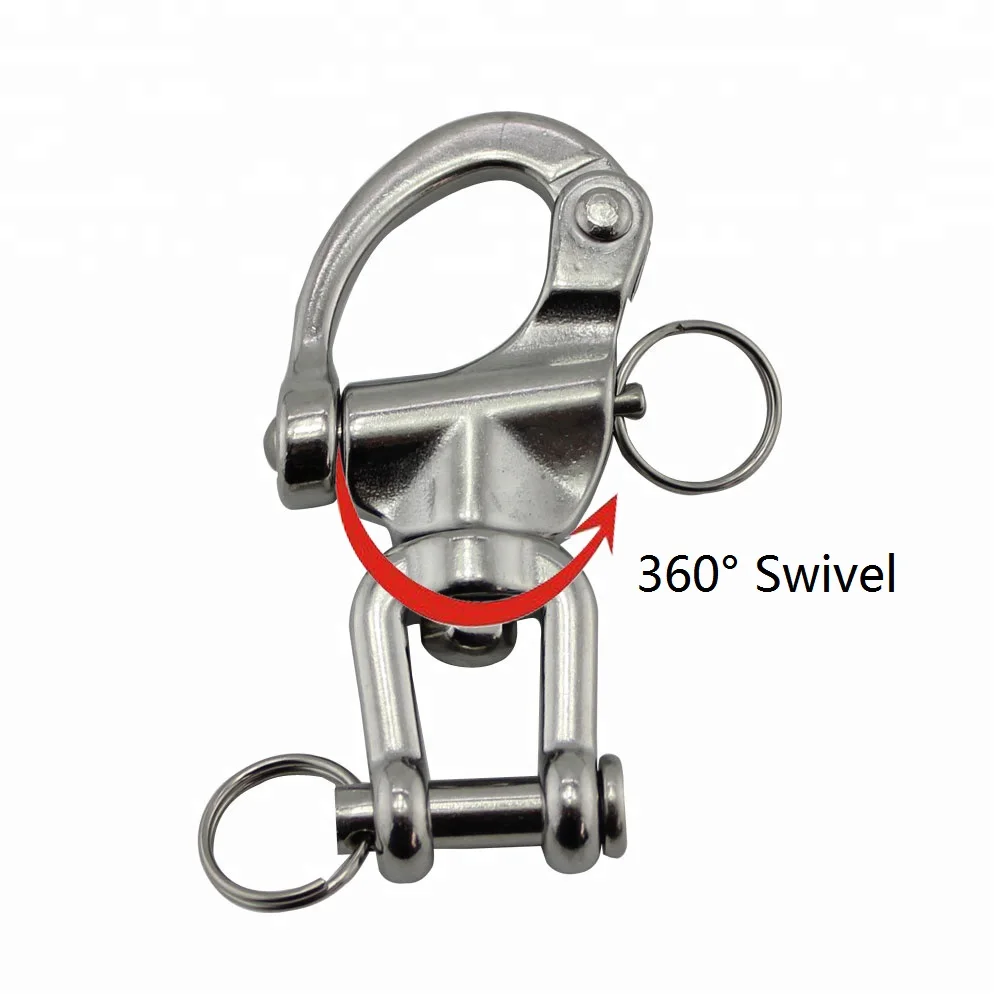 5PCS 316 Stainless Steel Safety Clevis Pin Swivel Snap Shackle 70mm 87mm 128mm Rigging Metal Big Chain Link Locking Shackles