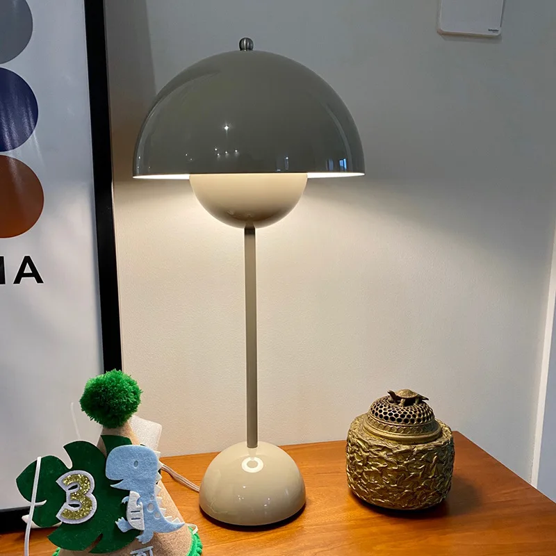 Imagem -03 - Modern Mushroom Table Lamp Flower Bud Quarto Cabeceira Mesa Luz Estudo Sala de Estar Luminária