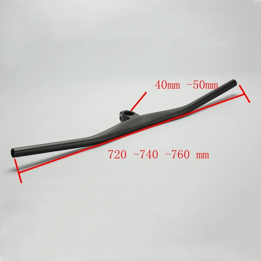 

MTB Integrated Handlebar Full Carbon Fiber 720/740/760mm -17 Degree UD Matte Bicycle XC One-Shaped Flat Bar And Stem Bike Parts