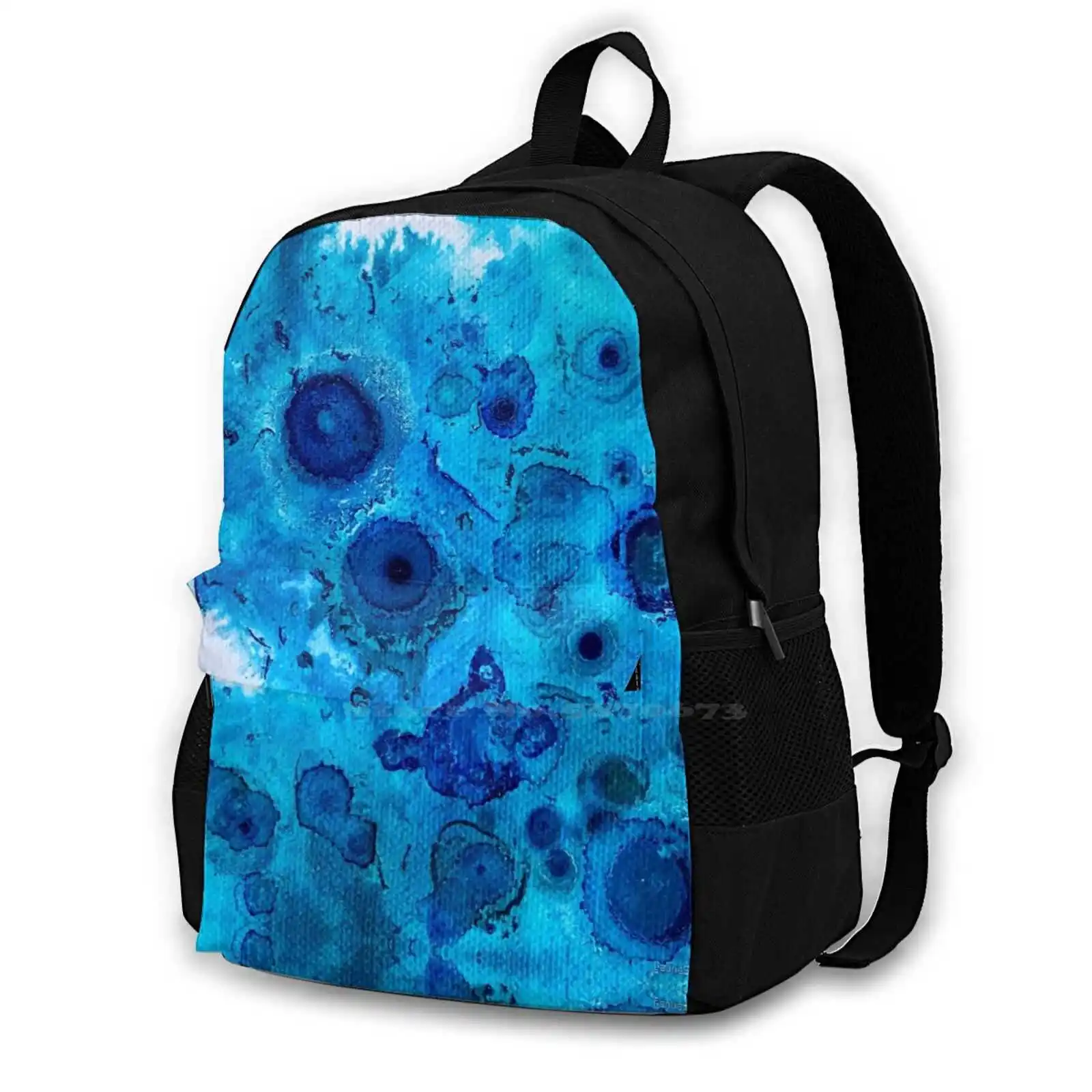 Blue Dot Abstract New Arrivals Unisex Bags Casual Bag Backpack Laurie Blue Dot Abstract Abstract Blue Blue And White Water Ocean