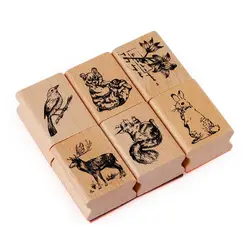 Fashion Stamping Crafts Wooden Rubber Stamps Craft Scrapbooking DIY Animal Stamps