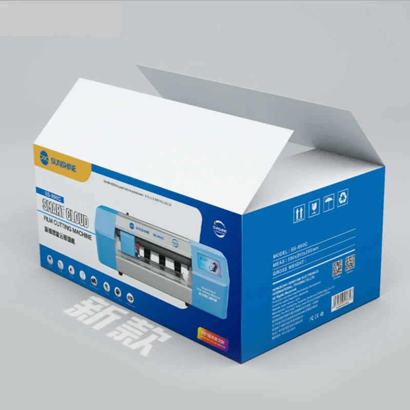SS-890C Auto Film cutting machine mobile phone tablet front glass back cover protect film cut tool protective tape