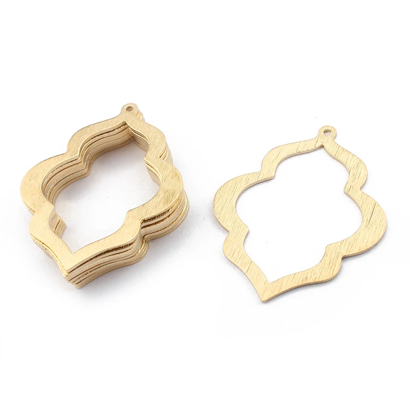 10pcs Brass Polished Dull Charms Open Symmetrical Pattern Pendant Accessories Fashion Charms For DIY Earring Jewelry Making
