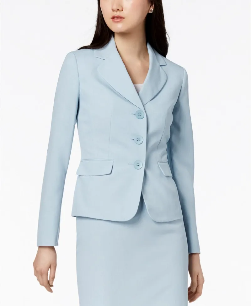 Sexy Elegant Women Suits Vintage Single Breasted Pocket Blazer Keen Length Skirt Casual Daily Slim Fit Office Lady Jacket