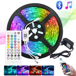 Bluetooth + muzyka 5050 taśma LED RGB SMD 2835 elastyczna wstążka Fita RGB LED Light 5M 10M 15M taśma LED DC12V kontroler WIFI