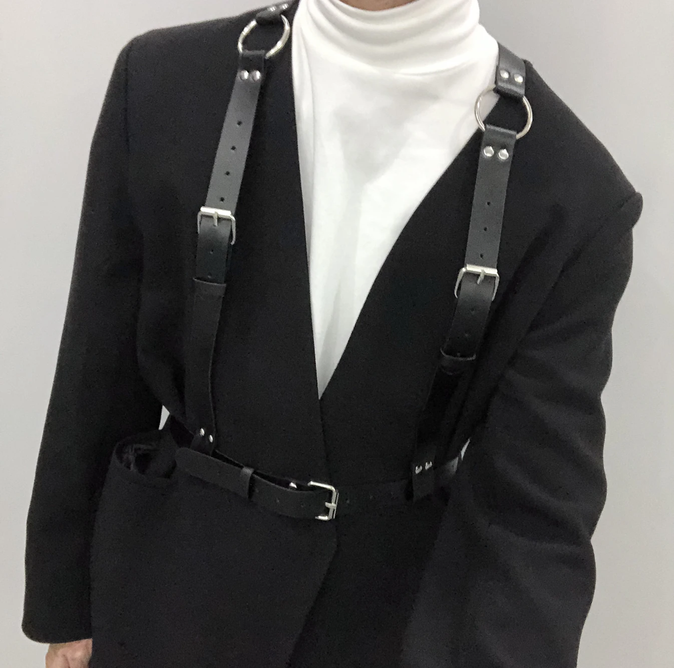 fashion wide Leather Harness for Women Belt Lingerie Goth Straps Sexy Body Bra Suspenders Bondage Bdsm Underwear