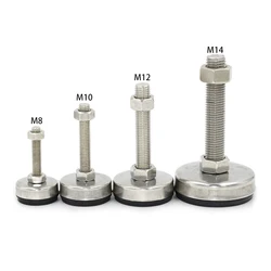 304 Stainless steel Adjustable Lathe Leg M8 M10 M12 Thread Type Levelling Feet Swivel Base Leveling legs Furniture Glide Pad