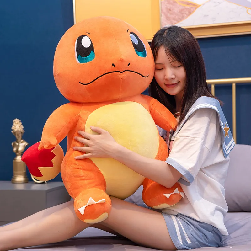 Big Size Charmander Stuffed Toy Plush Doll Charizard Pokemon Pikachu Squirtle Bulbasaur Pillow Cushion Large Size Christmas Gift