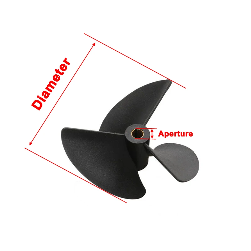 4PCS RC Boat 3-blade Nylon Propeller Diameter 36mm/47mm/52mm/55mm/57mm Marine Paddle with 4mm/4.76mm Shaft Hole Plastic Props