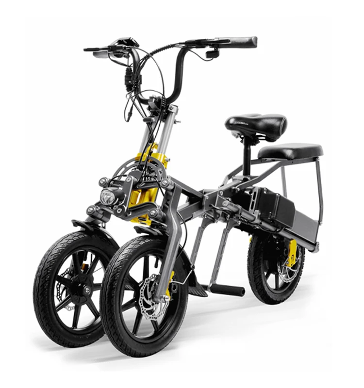 3 Wheel Electric Bicycle E Bike Scooter One Key Folding 14 Inch Tire Aluminum Alloy Frame Lithium Battery Special Design