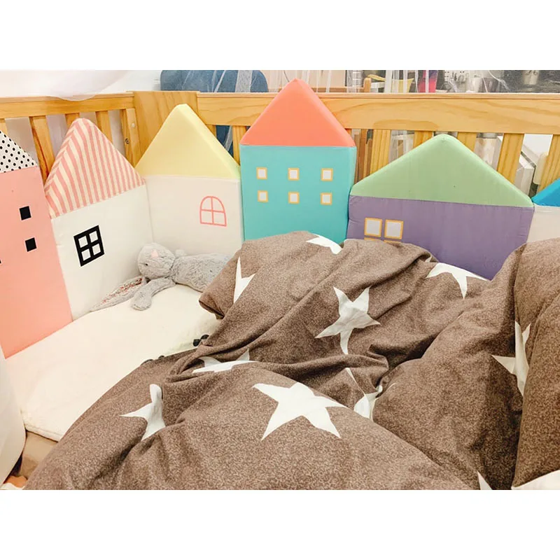 120CM Newborn Baby Bed Bumper Crib Protector Cotton Pillow Cushion Bed Fence Kids Room Decoration Infant Baby Cot Bumper Decor