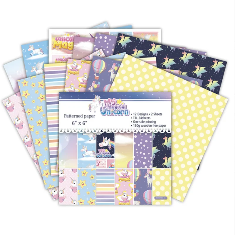 Unicorn DIY Photo Album Scrapbooking Hand Account Material Paper Card Making Background Paper 6inch Single-sided Pattern Paper