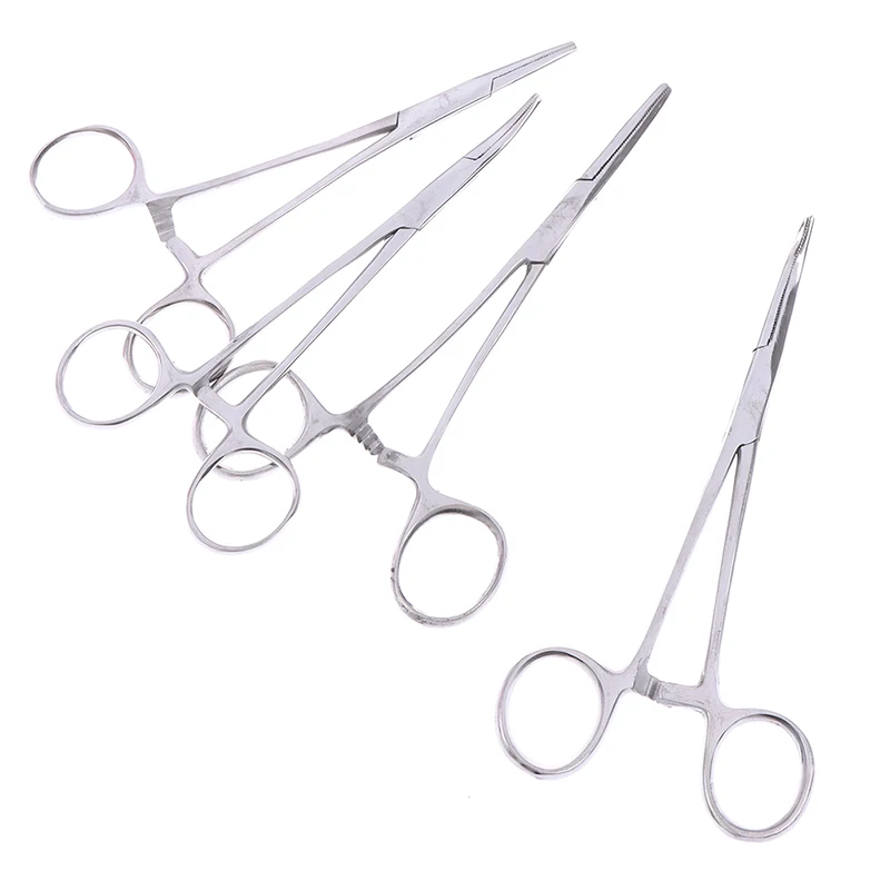 Hemostatic Clamp Forceps Straight & Curved Tweezers Medical Surgical Serrated