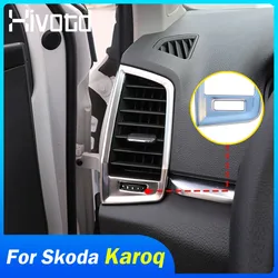 For Skoda Karoq 2023 2024 Accessories Car Front Air Outlet Cover Stainless Steel Auto Air Vent Panel Outlet Shell Chrome Trim