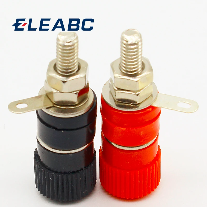 Wysokiej jakości 1 para (RED + BLACK) Amplifier Terminal Binding Post Banana Plug Jack Panel mount connector