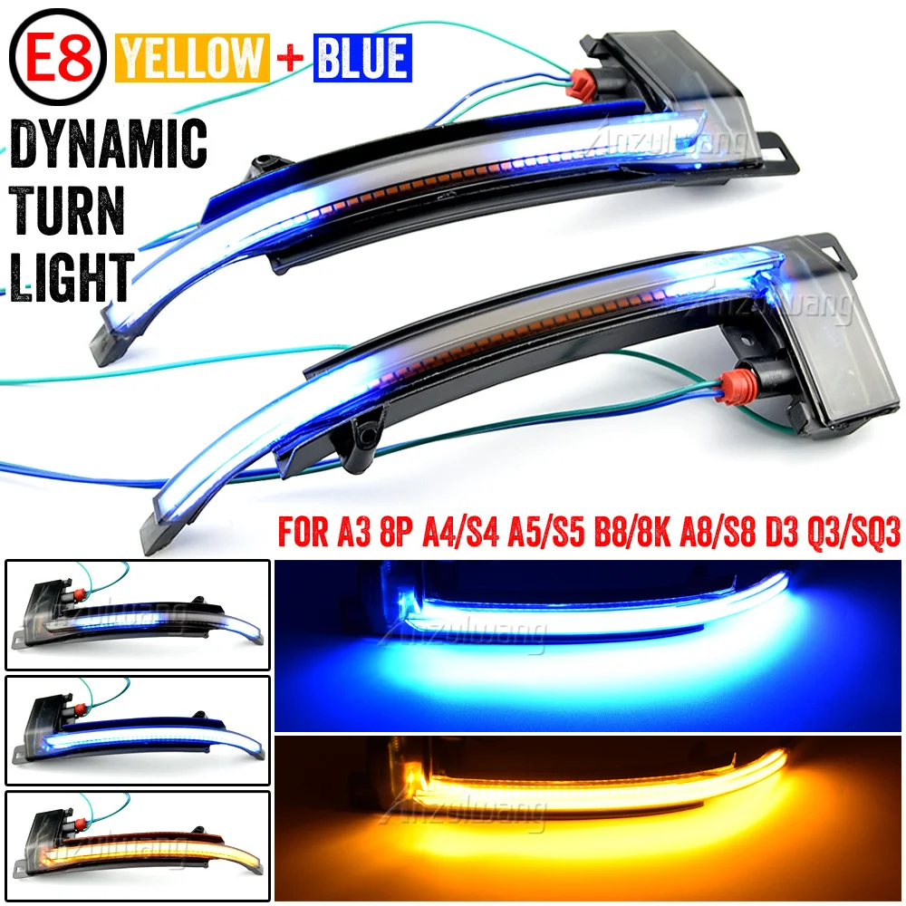 For Audi A3 8P A4 A5 B8 Q3 A6 C6 4F S6 Dynamic Blinker Mirror Light LED Turn Signal Side Indicator SQ3 A8 D3 8K