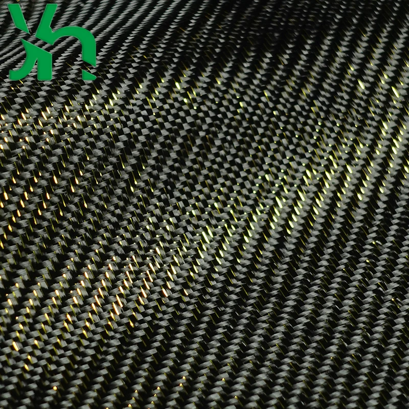 3k carbon fiber + golden metal wire, golden twill metal wire carbon fiber cloth, carbon fiber auto parts transformation