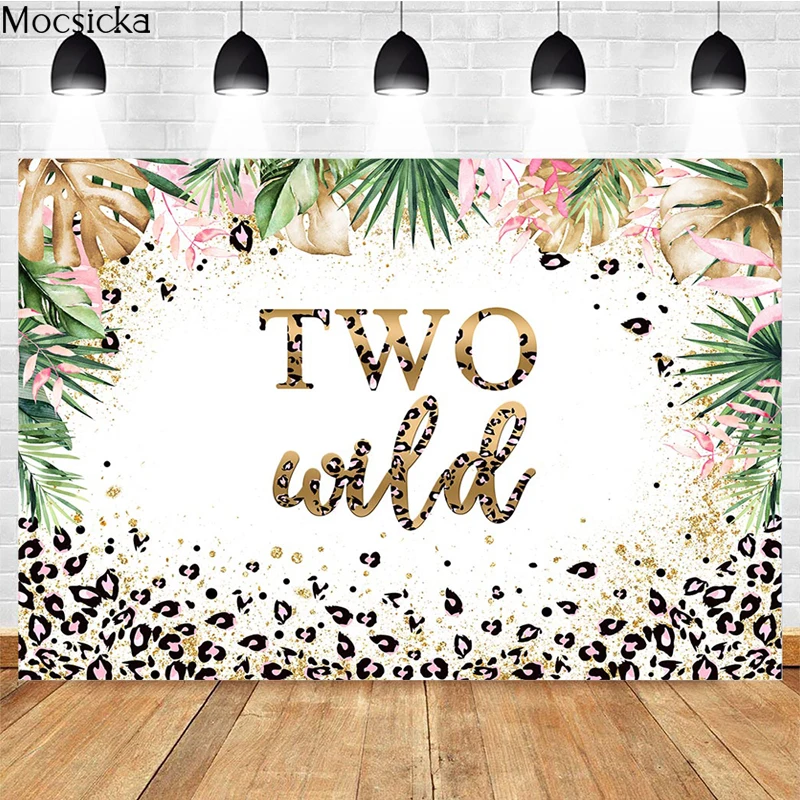 

Mocsicka 2nd Birthday Party Photography Background Wild Animal Decoration Studio Props Child Portrait Photo Backdrop Banner