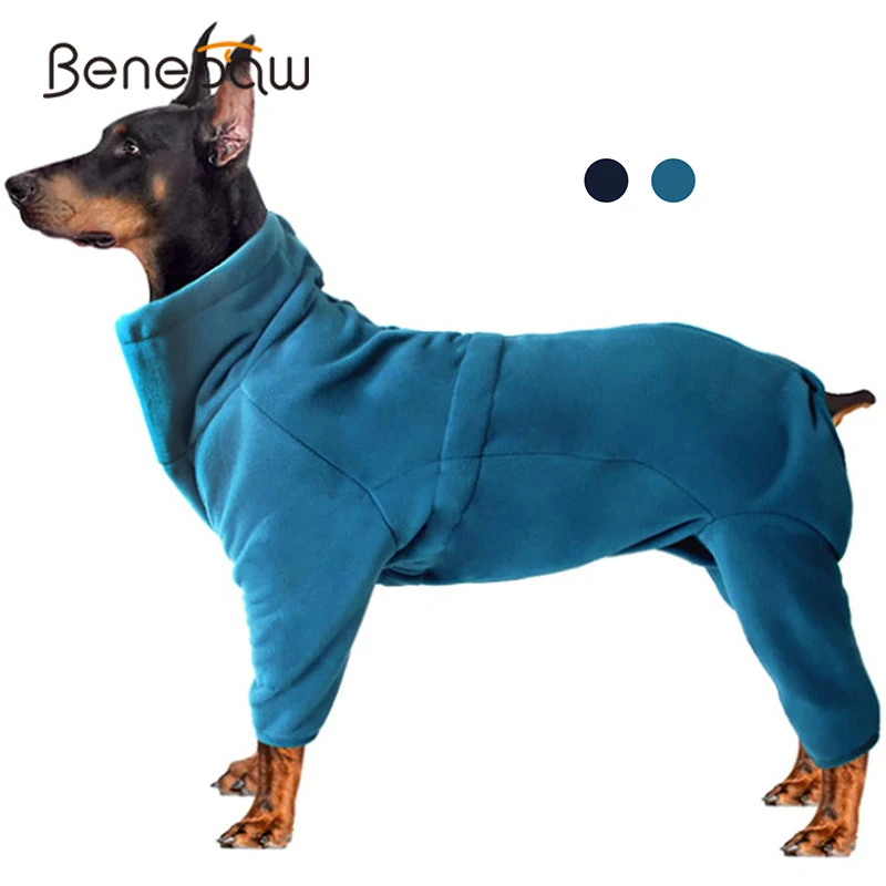 Benepaw Soft Fleece Winter Overalls For Dogs Warm Adjustable Windproof Comfortable Pet Clothes Jacket Coat For Medium Large Dogs