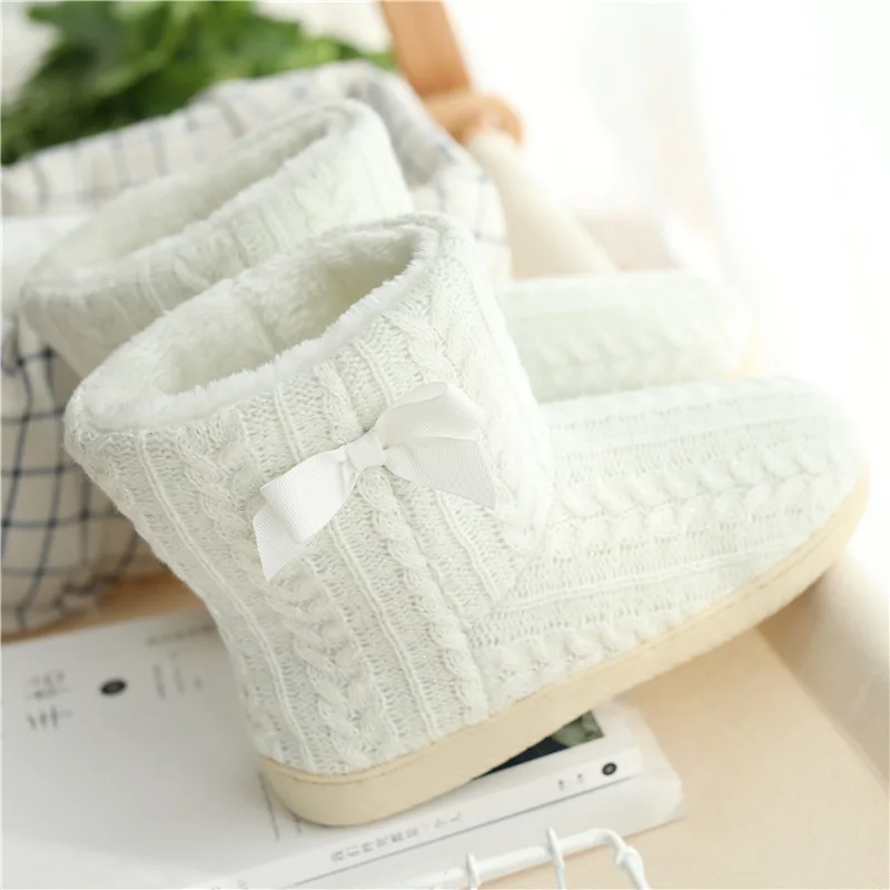 Women Winter Warm Ankle Boots Indoor Plush Slipper Boots Cozy Home Shoes