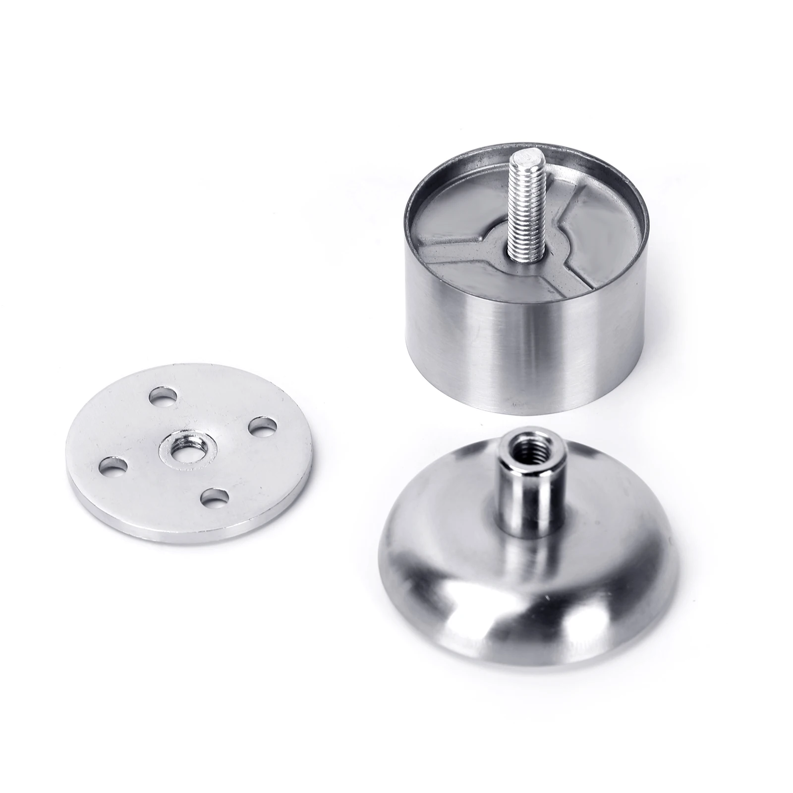 4Pcs/Lot Silver Thickened Stainless Steel Furniture Support Legs(Adjustable Cabinet Legs With 16Pcs Screws)-6cm/2.36″ Round Legs