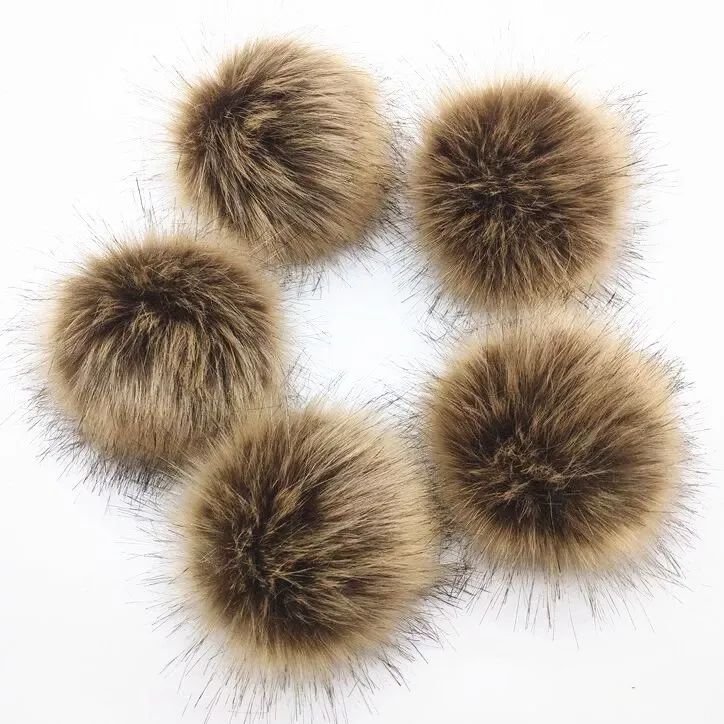 

10pcs/lot Wholesale 14cm Artificial Fur Pompoms Fluffy Hairy Ball For Knitted Beanies Skullies Cap Hat Shoes Bag Accessory