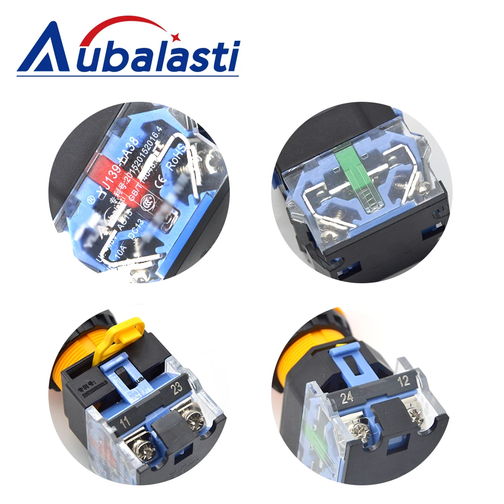 Aubalasti Emergency Stop Switch 10A Button Switch Open and Close Self-Locking for for Laser Engraving Machine Parts