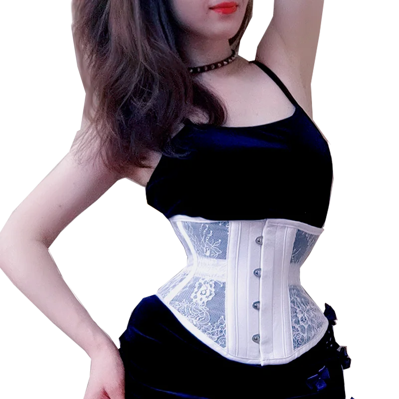 Annzley Corset Steel Boned Mesh Corset Waist Cincher Corset For Slimming Waist Trainer