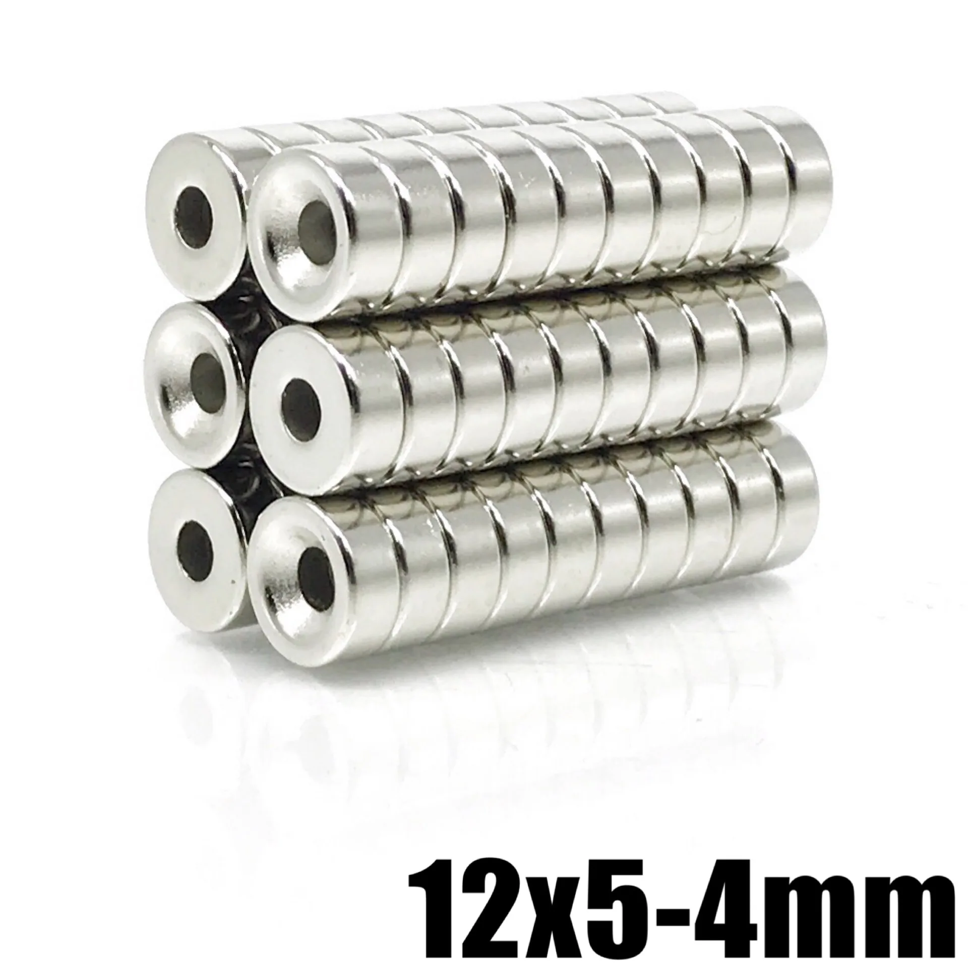 5/10/20/50/200/500Pcs 12x5-4 Neodymium Magnet 12x5 Hole 4 N35 NdFeB Round Super Powerful Strong Permanent Magnetic imanes Disc