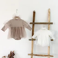 Milangel-body de malla para bebé, falda de estilo, ropa de una pieza para niña