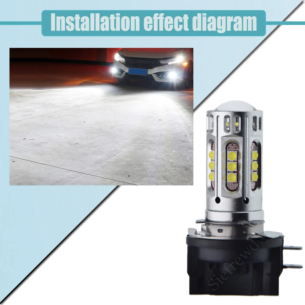 2Pcs H11B H8B Car Led Head Light Bulbs Fog Lamps 12V 24V  White 6000K For KIA Optima Borrego Forte Soul Sportage Elantra Genesis