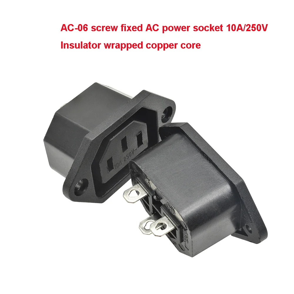1Pcs AC-04/AC-01A Power Rocker Switch Iec 3 Pin 320 C14 Inlaat Stopcontacten Switch Connector Plug 10A 250V