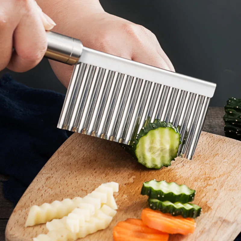 Wave Knife Stainless Steel Potato Chip Slicer French Fries Cutter Serrated Blade Chopper Fruit Vegetable Tool Kitchen Utensils