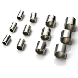 20Pcs Stainless Steel Tube Spacer Beads Charm Big Hole Loose Beads for DIY Bracelet Necklace Jewelry Making Findings Accessories