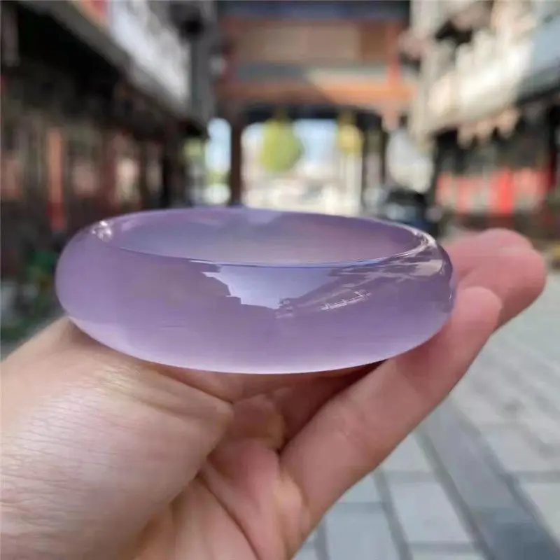 Ice Seed Fashion Wild Explosion Natural Agate Chalcedony Bangles Exquisite Lavender Jade Bracelet Elegant Jewelry Accessory Gift