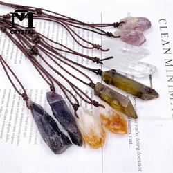 Natural Crystal Stone Amethyst Citrine Ornament Fashion Simple Reiki Point Raw Gem Ornament Souvenir Men Women Mineral