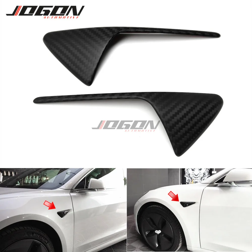 Real Carbon Car Side Fender Vent Camera Decoration Trim For Tesla Model X Model S Model 3 2013-2019