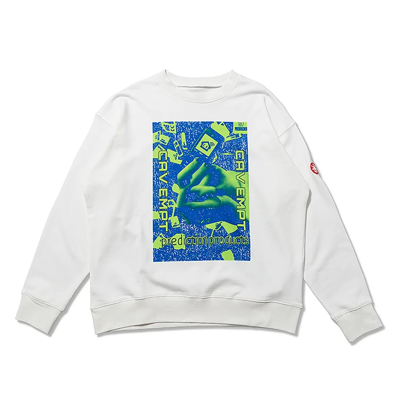 CAVEMPT Men Women O-Neck Hoodies Cotton Breathable All-match Casual Couple Sportswear Simple Printing Cav Empt C.E Sweatshirts