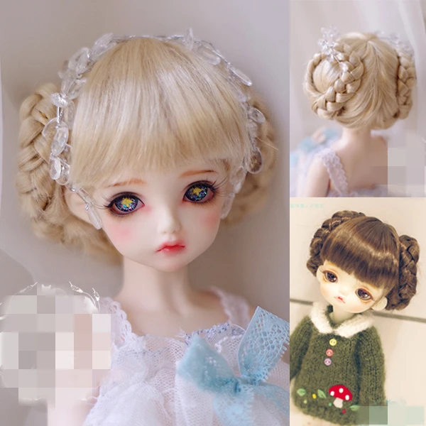 BJD Doll Wig 1-3 1-4 1-6 size imitation Mohair wig blonde brown hair doll accessories