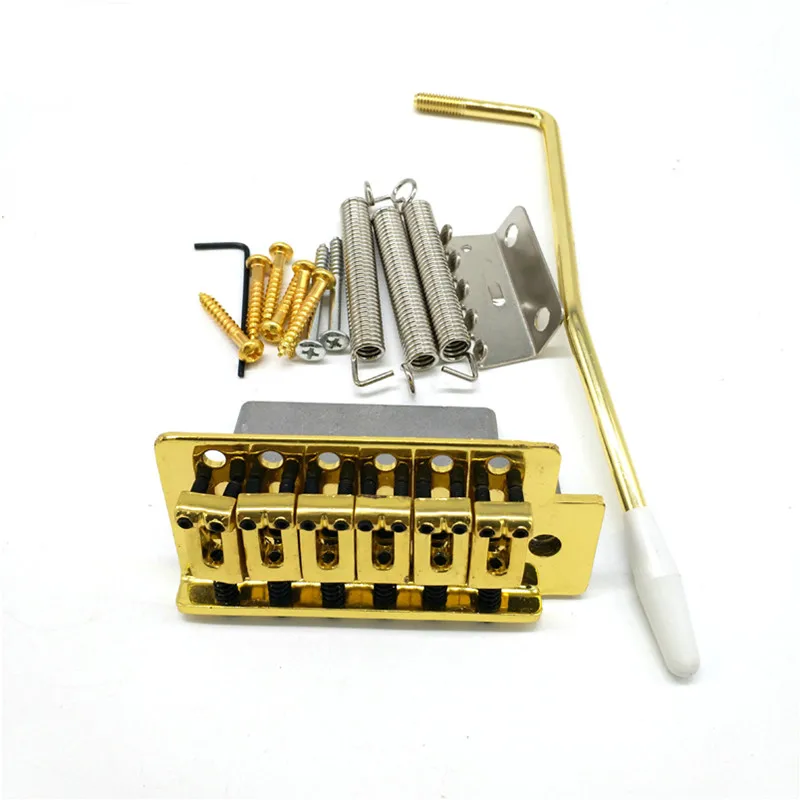 Ein Set goldener, silberner und schwarzer E-Gitarren-Brücke, Saitenziehbrett, Single-Shake-Vibrato, Musikinstrumenten-Teile – Detail 9