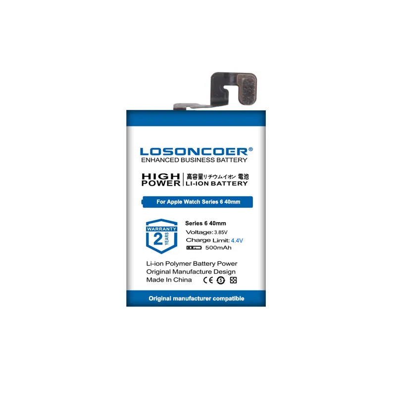 100% Original LOSONCOER 500/600mAh Battery For Apple iWatch 6,Watch Series 6 S6 A2345 40mm / A2327 44mm Battery