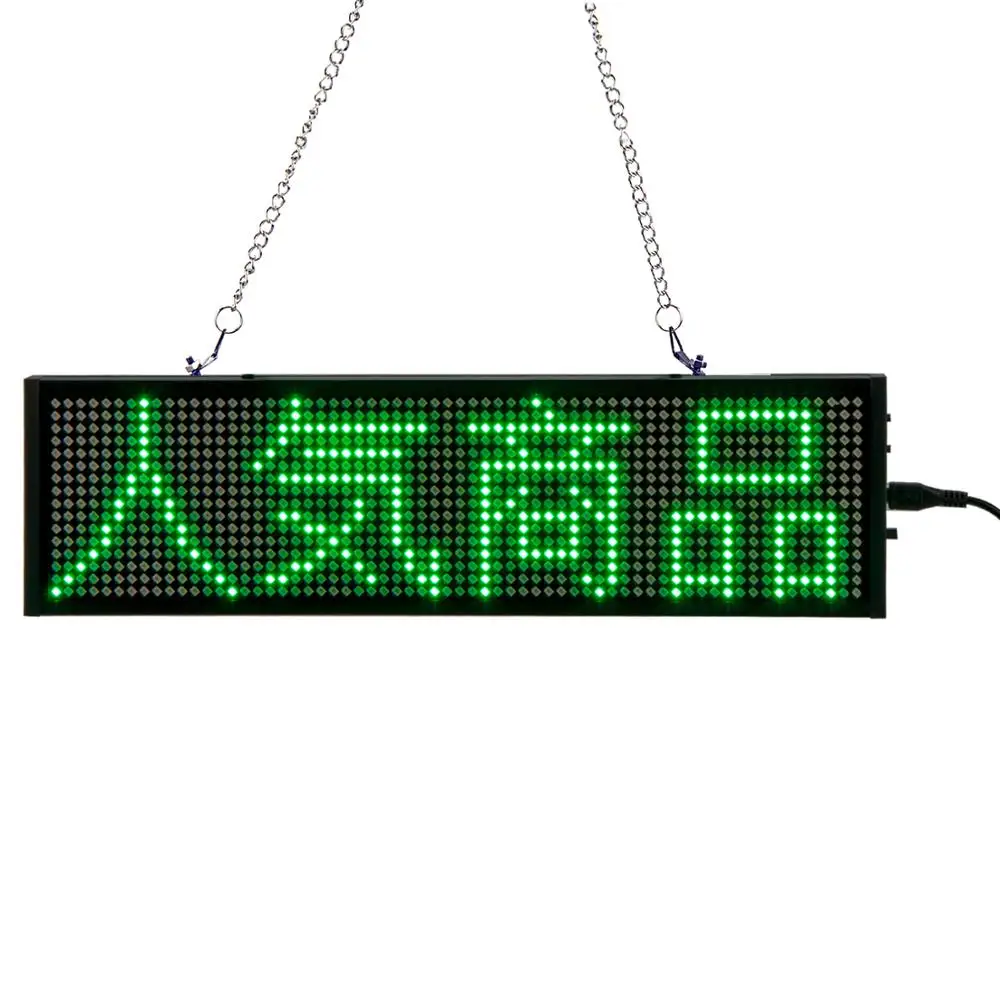 110-220v Led Sign Open Programmable Message Board Scrolling Color Advertising Wireless Sign 34cm, 1024 Matrix Dots Clear Display