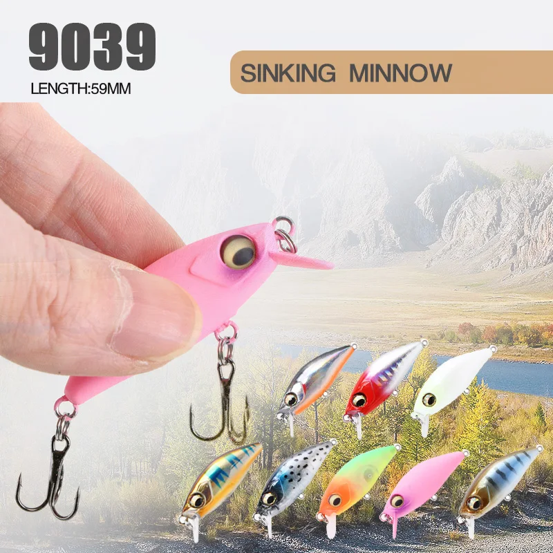 1pcs Minnow Fishing Lure 50mm 4.9g Sinking Hard Bait Wobbler Jig Bait Crankbait Carp Striped bass Pesca Fishing tackle SwimBait