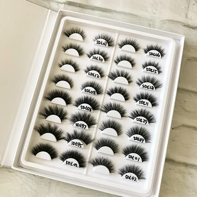 Custom Packaging Lashes Book 16 Pairs in 5D Mink Eyelashes