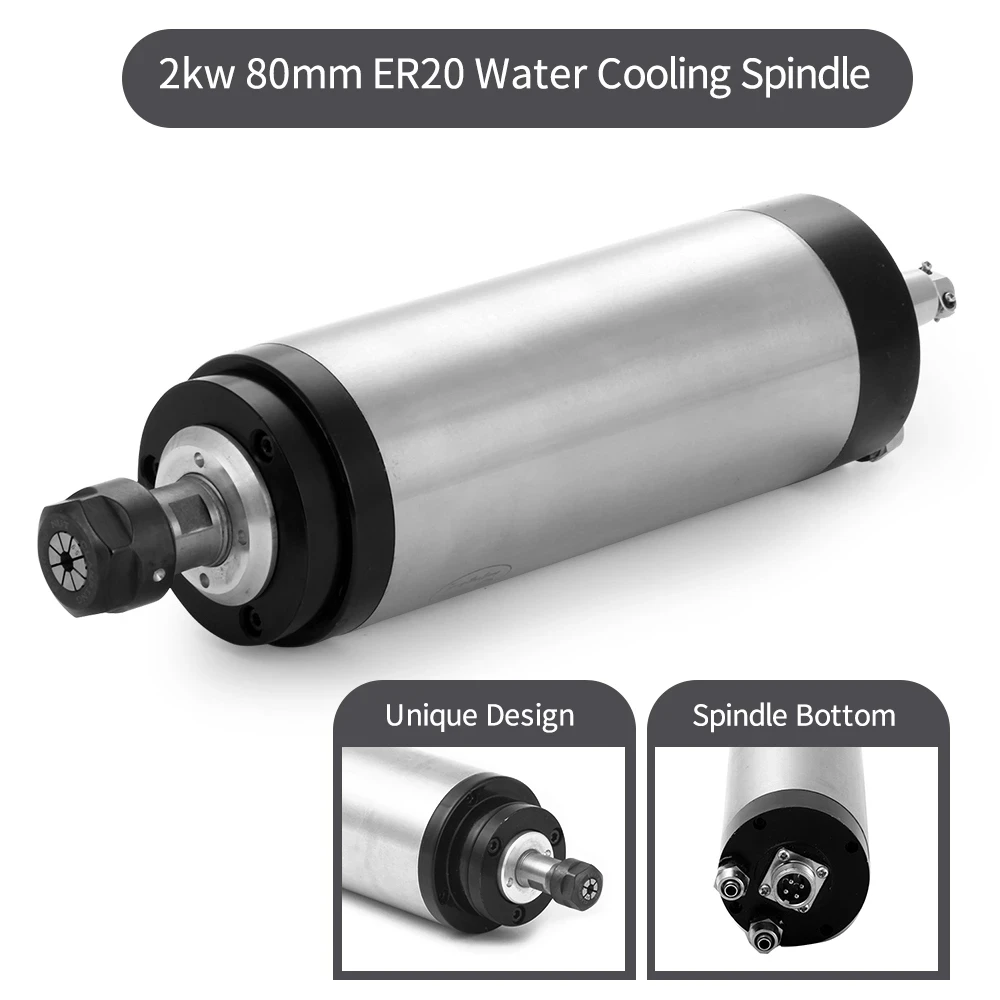 2.2kw المياه المبردة نك المغزل موتور 2.2kw العاكس 80 مللي متر المشبك مضخة مياه 5 متر انبوب ماء 13 قطعة ER20 كوليت ل نك راوتر