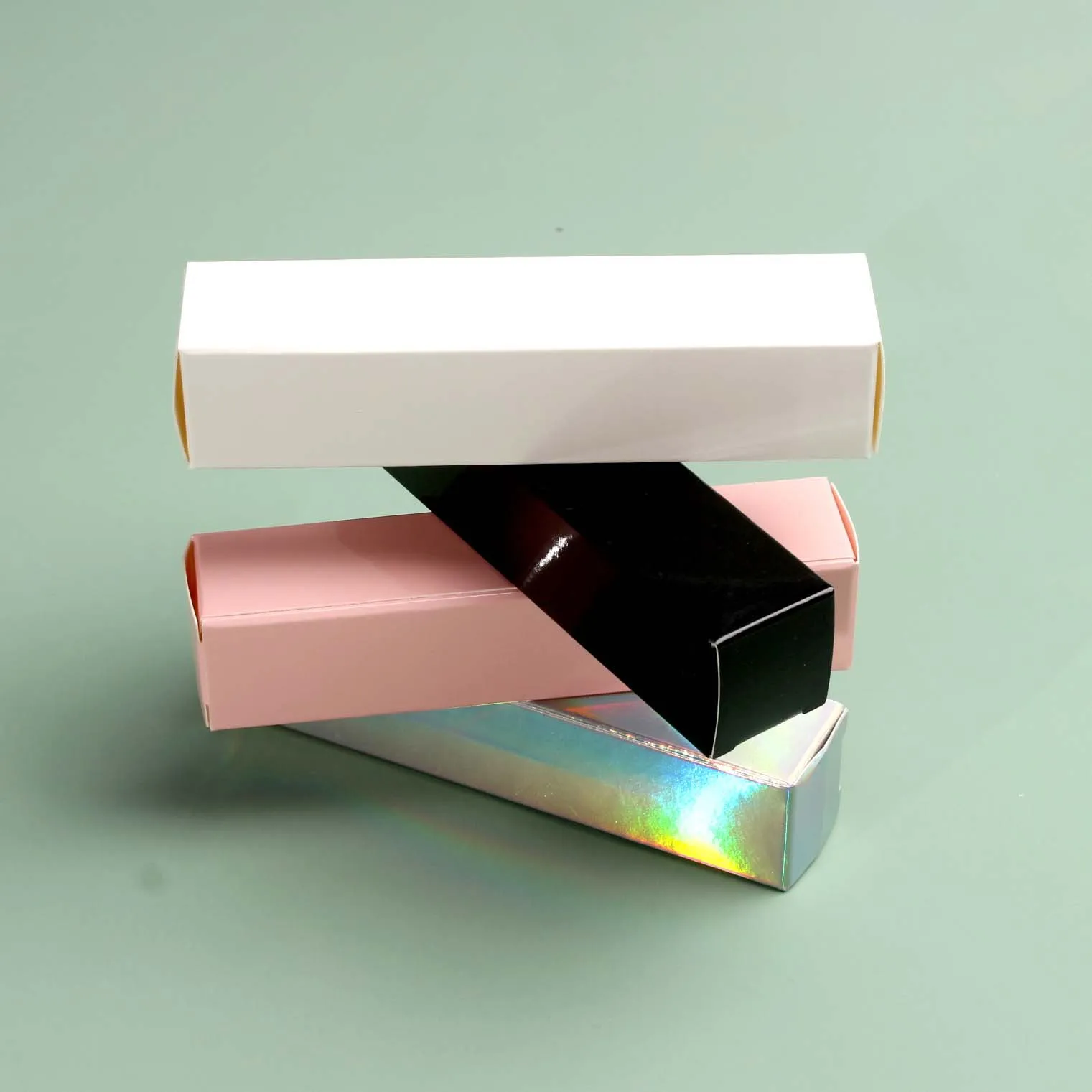 30pcs/lot empty paper box white/black/pink for lip gloss tube cosmetics packaging 25*25*117mm wholesale