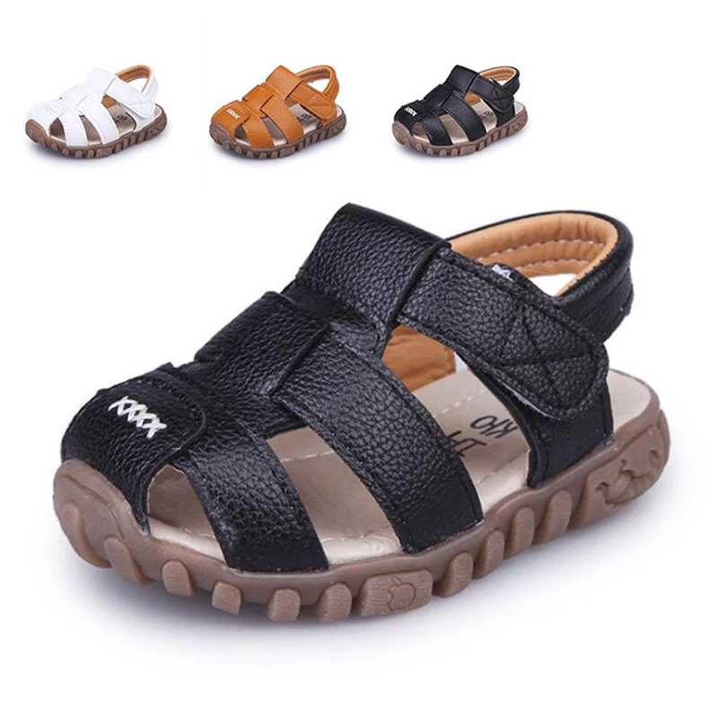 

Size 21-36 Children Shoes Closed Toe Toddler Boys Sandals Leather Breathable Beach sandalia infantil Kids Sandals Summer