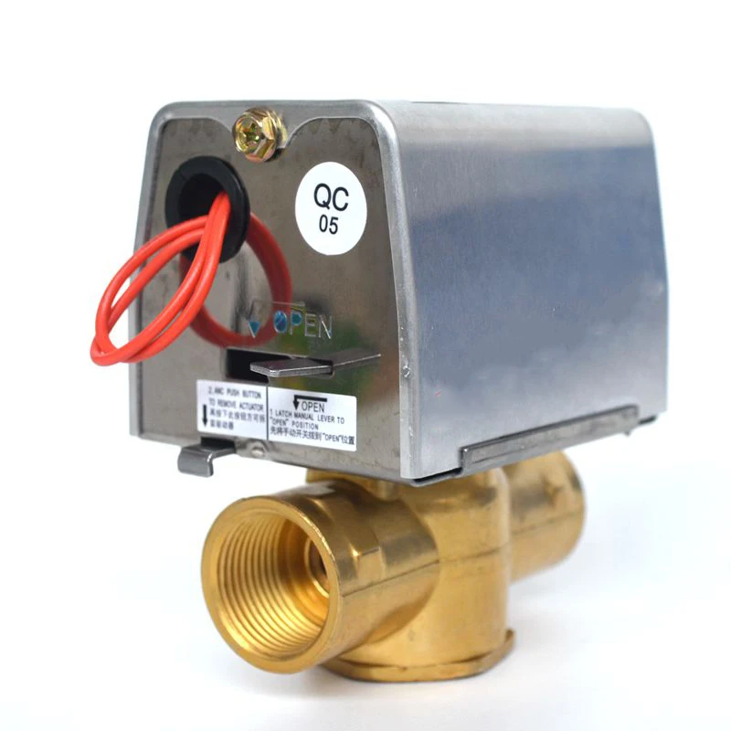 AC220V DN20 DN25 two way Electric  valve brass valve for central air-conditioning