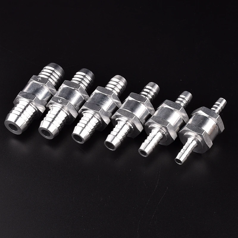 1pc 6/8/10/ 12/14/16mm Aluminium Alloy Fuel Non Return Check Valve One Way Fit Carburettor for Car Motorcycles  Pagoda Connector